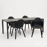 Tuinstoel Montreux zwart/zwart met Carcassonne 200 x 90 cm - thumbnail