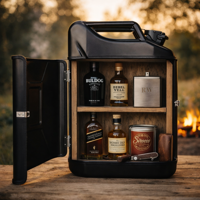 Jerrycan Kast Basic Plus - Zwart - Opvallend en Praktisch - Multifunctioneel Opbergmeubel - Uniek Design - thumbnail