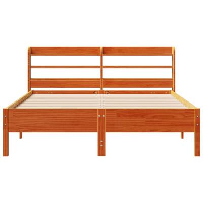 Bedframe zonder matras massief grenenhout wasbruin 150x200 cm Bedframe zonder matras massief grenenhout wasbruin 150x200 cm