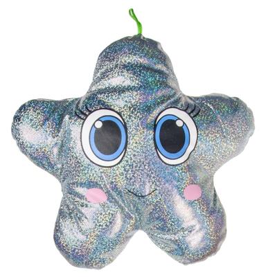 LG Imports knuffel ster glitter 15 cm zilver