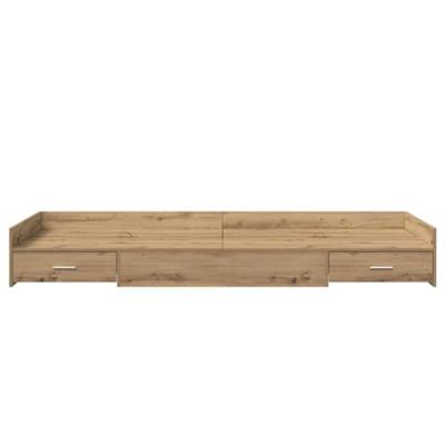 Opbergbedframe met hoofdeinde Artisan Eiken 100 x 200 cm Bewerkt hout