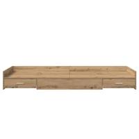 Opbergbedframe met hoofdeinde Artisan Eiken 100 x 200 cm Bewerkt hout - thumbnail