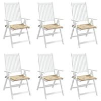 VidaXL Tuinstoelkussens 6 st 40x40x3 cm oxford stof beige - thumbnail
