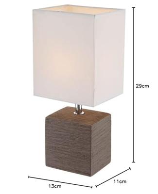 Globo Strakke tafellampGeri bruin met witte kap - 21677