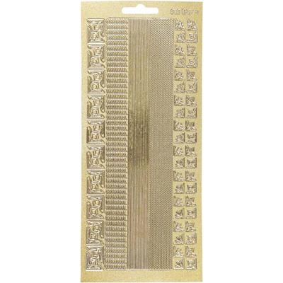 Creativ Company Stickers, randen, vel 10x23 cm, goud, 1 vel