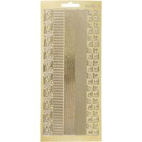 Creativ Company Stickers, randen, vel 10x23 cm, goud, 1 vel - thumbnail