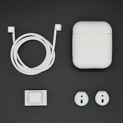 Anti-verloren touw + siliconen case + oortelefoon hang Buckle + oordopje cover Bluetooth draadloze koptelefoon Cover Case set voor Apple AirPods 1/2 (