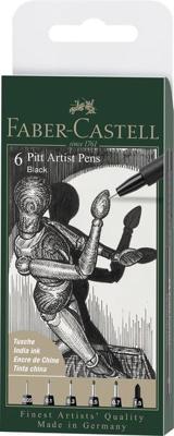 Faber Castell Tekenstift Pitt Artist Pen - etui 6 stuks - 199 zwart
