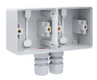 Niko Hydro horizontale onderbak 2-voudig met 1x twee wartels grijs - thumbnail