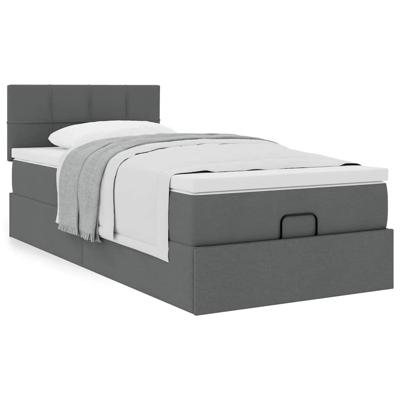 Ottoman bed met matras 90x190cm stof donkergrijs