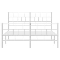 Bedframe met hoofd- en voeteneinde metaal wit 150x200 cm - thumbnail