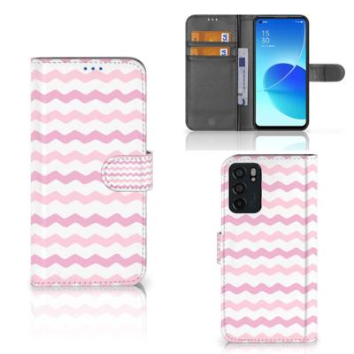 OPPO Reno6 5G | Telefoon Hoesje | Waves Roze OPPO Reno6 5G | Telefoon Hoesje | Waves Roze