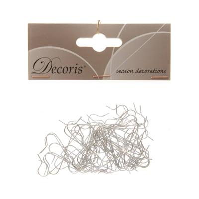 Decoris Kerstbalhaakjes 50 in zakje 4cm zilver
