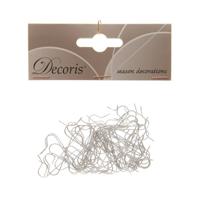 Decoris Kerstbalhaakjes 50 in zakje 4cm zilver - thumbnail