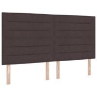 Bedframe met hoofdeinde Donkerbruin 180 x 200 cm Stof - thumbnail