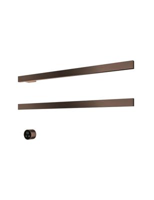 Hotbath &MORE set van 2 rails RAS80 SQUARE 80 cm met separate schakelaar en inbouw element Tuscan Bronze (RAS80-2TB)