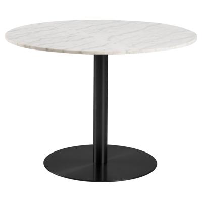 Bendt Ronde Eettafel 'Clement' Ø105cm, Wit Marmer/Zwart, kleur Wit/Zwart