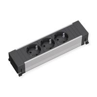 Bachmann 317.100 Stekkerdoos zonder schakelaar Aluminium, Zwart Randaarde stekker - thumbnail