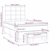 Boxspring met matras fluweel donkergrijs 120x190 cm - thumbnail