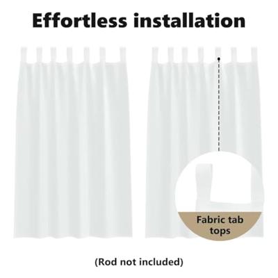 Voile Gordijn met gordijnen 2 pcs Wit 175 x 140 cm Polyester