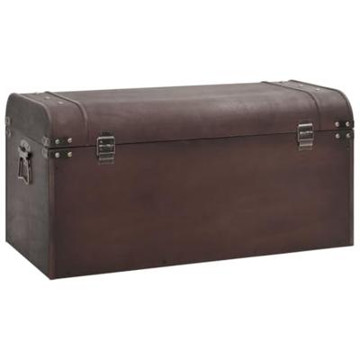Schatkist met sloten 79,5x39,5x39,5 cm multiplex donkerbruin Schatkist met sloten 79,5x39,5x39,5 cm multiplex donkerbruin