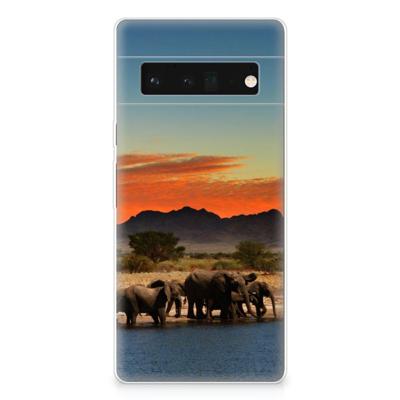 Google Pixel 6 Pro | TPU Hoesje | Olifanten Google Pixel 6 Pro | TPU Hoesje | Olifanten