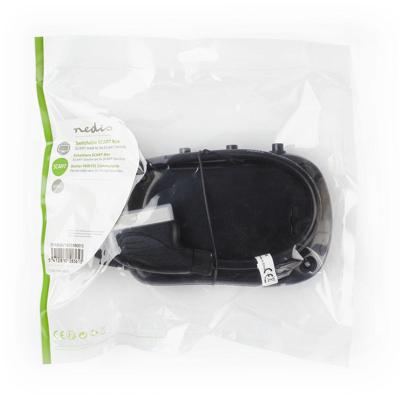 Schakelbare SCART-Box | SCART Male - 3x SCART Female | 0,5 m | Zwart