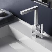 Hotbath Bloke wastafelmengkraan met draaibare uitloop chroom - thumbnail