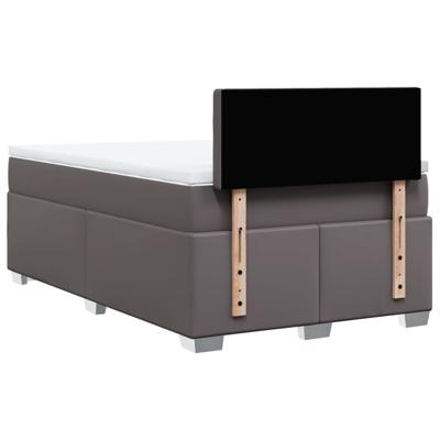 Boxspring met matras kunstleer grijs 180x200 cm - thumbnail