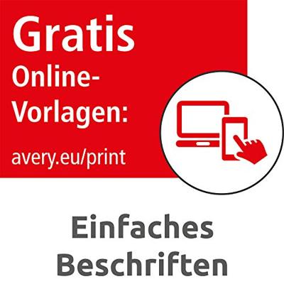 Avery-Zweckform J4881-20 Naamplaatje Kennzeichnungsetiketten (b x h) 65 mm x 65 mm 160 stuk(s)