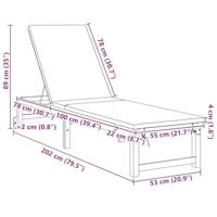 Ligstoel 2 pcs Bruin 53 x 202 x 89cm Massief acaciahout - thumbnail