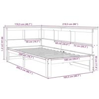 Bed met boekenkast zonder matras grenenhout wasbruin 100x200 cm - thumbnail