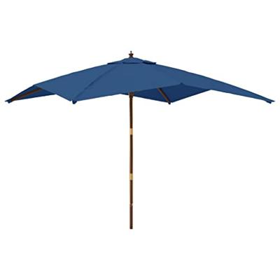 VidaXL Parasol met houten paal 300x300x273 cm azuurblauw VidaXL Parasol met houten paal 300x300x273 cm azuurblauw