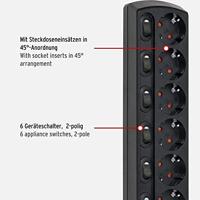 Brennenstuhl 1153110116 Stekkerdoos met schakelaar 6-voudig Zwart Randaarde stekker 1 stuk(s) - thumbnail