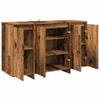 Dressoir 120x41x75 cm bewerkt hout oud houtkleurig - thumbnail