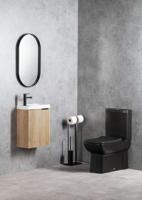 Toiletpot Aquasplash Lara Staand tbv Duoblok AO Mat Zwart Aquasplash - thumbnail