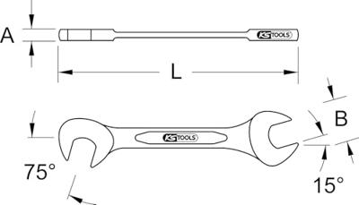 KS Tools 517.1791 517.1791 Dubbele steeksleutel Sleutelbreedte (metrisch) 16 mm