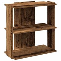 Boekenkast 3-laags 60x30x60 cm bewerkt hout oud houtkleur - thumbnail