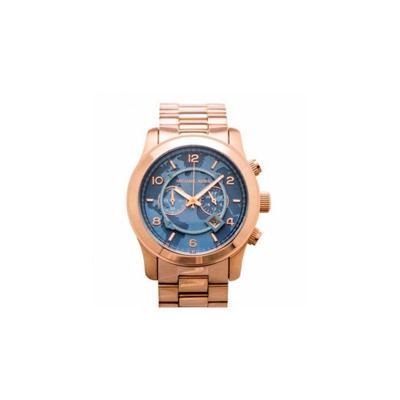 Michael Kors Blue Dial Runway 45 mm rose staal | MK8358 Michael Kors Blue Dial Runway 45 mm rose staal | MK8358