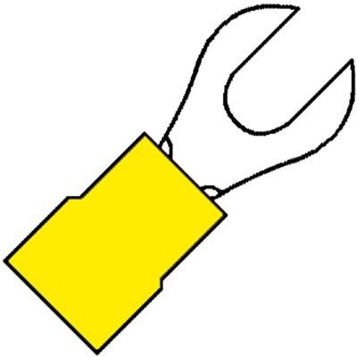 Geïsoleerde 1/2rond Vorkkabelschoen M6 voor draad 4,0-6,0 mm 100 stuks 101170 klemko