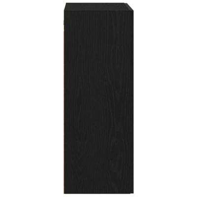 Wandkast Zwart Eiken 69,5 x 34 x 90 cm Bewerkt hout