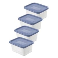 Rotho Domino Diepvriesdozen Etiket Decor 4x0.75L Horizon Blauw/Wit - thumbnail