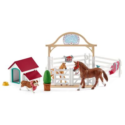 Schleich Horse Club Hannah's Gastpaarden met Hond en Accessoires - thumbnail