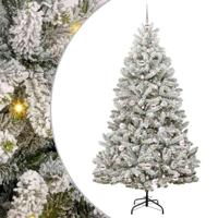 VidaXL Kunstkerstboom met 300 led groen en wit 210 cm pvc en metaal - thumbnail