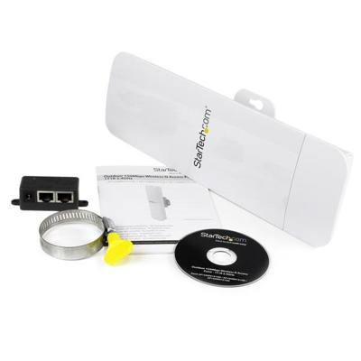 StarTech.com Outdoor 150 Mbit/s 1T1R Wireless-N Access Point 2,4GHz 802.11b/g/n, draadloze PoE-aangedreven WiFi AP voor buiten