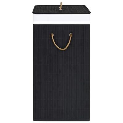 VidaXL Wasmand met 1 vak 83 l bamboe zwart