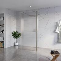 Fortifura Galeria Vrijstaande Inloopdouche - 90x200cm - Helder geribbeld - antikalk - 8mm veiligheidsglas - 2 zijwanden 40cm - wandsteunen en hoekprofielen - Geborsteld Gunmetal PVD SW927771 2x/SW797951/SW797948 2x/SW798732 2x - thumbnail