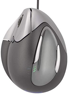 Evoluent Vertical Mouse 4 VM4L Linkshandigen Ergonomische muis Optisch Ergonomisch Grijs, Zilver Evoluent Vertical Mouse 4 VM4L Linkshandigen Ergonomische muis Optisch Ergonomisch Grijs, Zilver
