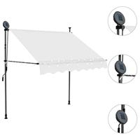 Luifel handmatig uittrekbaar met LED 150 cm crme - thumbnail