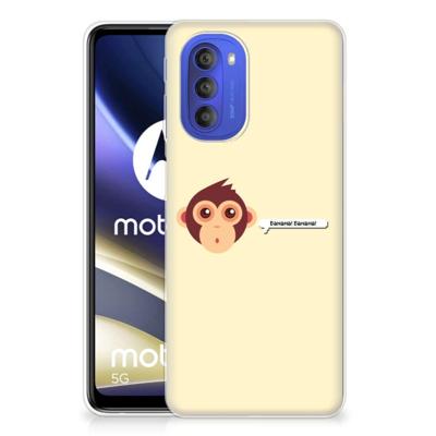 Motorola Moto G51 5G Telefoonhoesje met Naam Monkey Motorola Moto G51 5G Telefoonhoesje met Naam Monkey